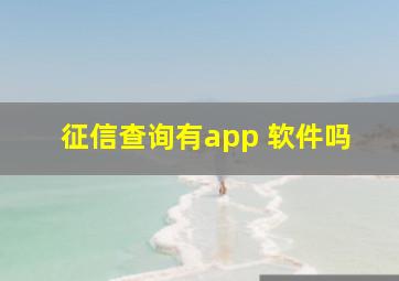 征信查询有app 软件吗